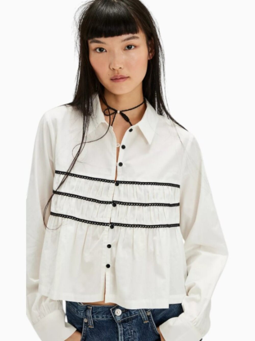 NWT FREE PEOPLE LACE LOVER BLOUSE WHITE COTTON CONTRAST LACE  SIZE XS